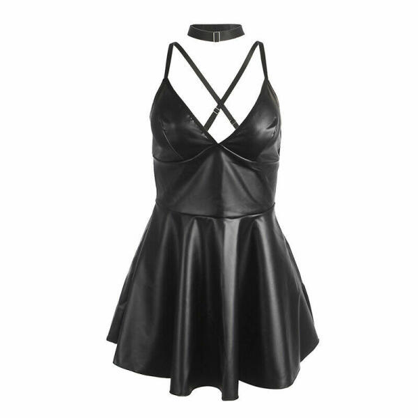 SUBBLIME - 955380 DRESS WITH BLACK LEATHER STRAPS L/XL