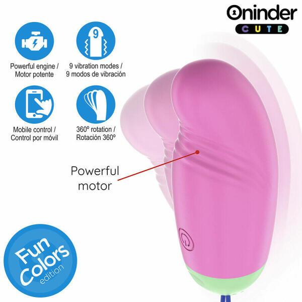 ONINDER CUTE - LOVE PLEASURE 360° VIBRATING-ROTATING SILICONE EGG - FREE GLOBAL APP
