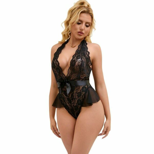 SUBBLIME - 930806 SEXY BODY WITH RUFFLES BLACK S/M