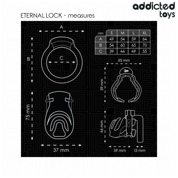 ADDICTED TOYS LOCKED - ETERNAL LOCK PENIS CAGE 9 CM