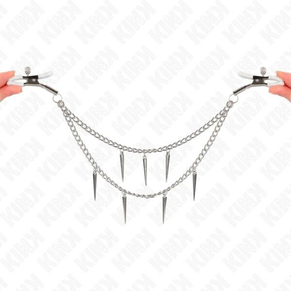 KINK - NIPPLE CLAMPS WITH SPIKES CHAINS 30 CM