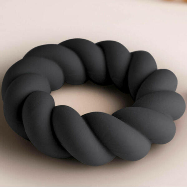 ROCKS-OFF - TWIST BLACK SILICONE MASTURBATOR RING