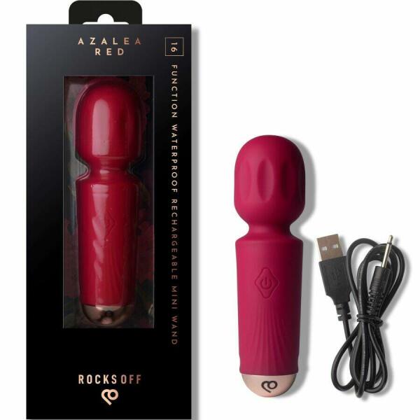 ROCKS-OFF - MINI RECHARGEABLE WAND 16 FUNCTIONS AZALEA RED