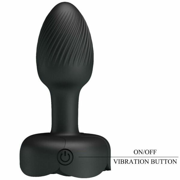 PRETTY LOVE - OLMAN ANAL PLUG WITH  LED LIGHT BLACK 8.8 CM