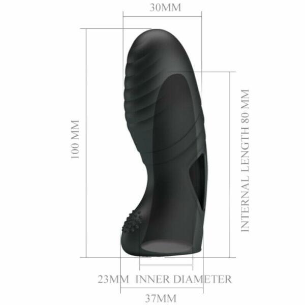 PRETTY LOVE - ALAN SILICONE FINGER VIBRATOR BLACK