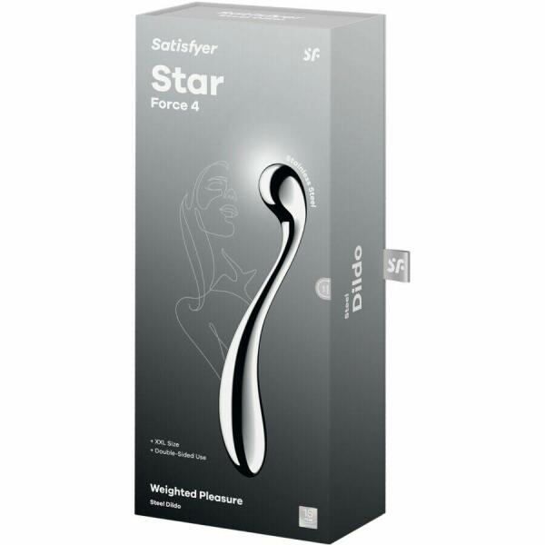 SATISFYER - STAR FORCE 4 STAINLESS STEEL DOUBLE-ENDED DILDO