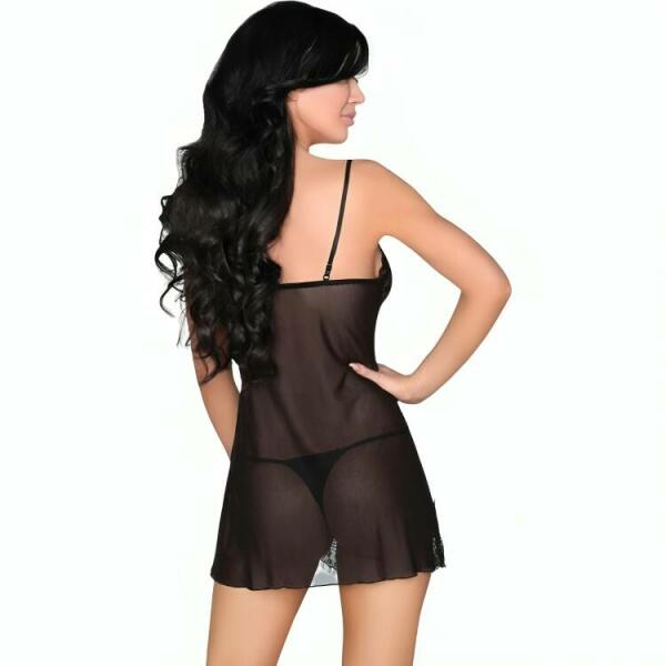 LIVCO CORSETTI FASHION - LUISE 1710 BABYDOLL + THONG BLACK M