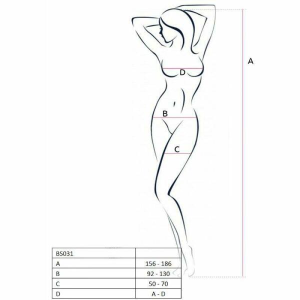 PASSION - WOMAN BS031 BODYSTOCKING NEGRO TALLA UNICA