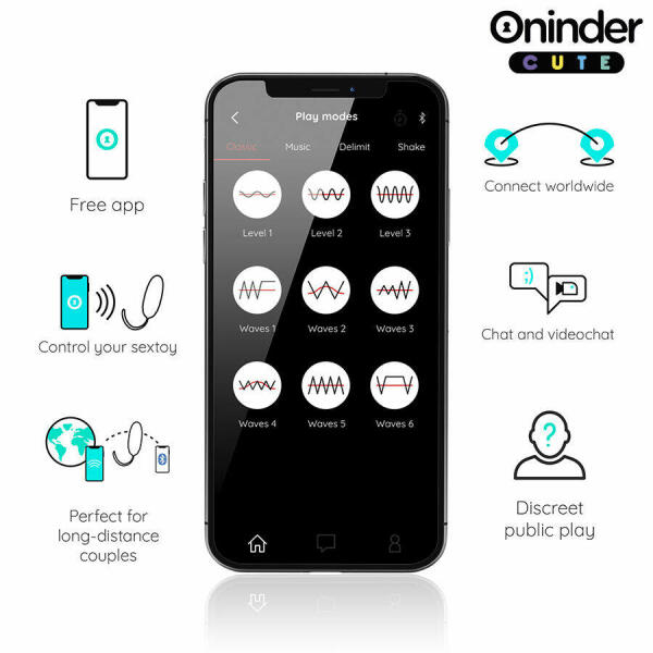 ONINDER CUTE - LOVE PLEASURE VIBRATING EGG - ROTATING SILICONE GEMS - FREE GLOBAL APP