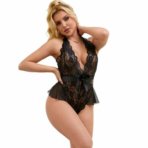 SUBBLIME - 930806 SEXY BODY WITH RUFFLES BLACK S/M