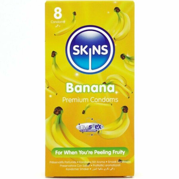 SKINS - BANANA PREMIUM CONDOMS PACK 8