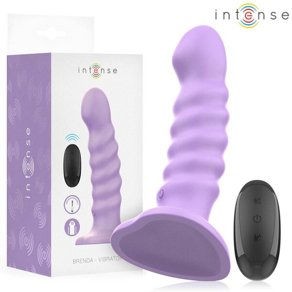 INTENSE - BRENDA VIBRATOR SIZE M SPIRAL DESIGN 10 VIBRATIONS PURPLE REMOTE CONTROL