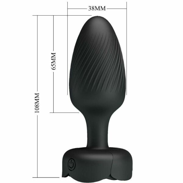 PRETTY LOVE - VARIAN ANAL PLUG WITH  LED LIGHT BLACK 10.8 CM