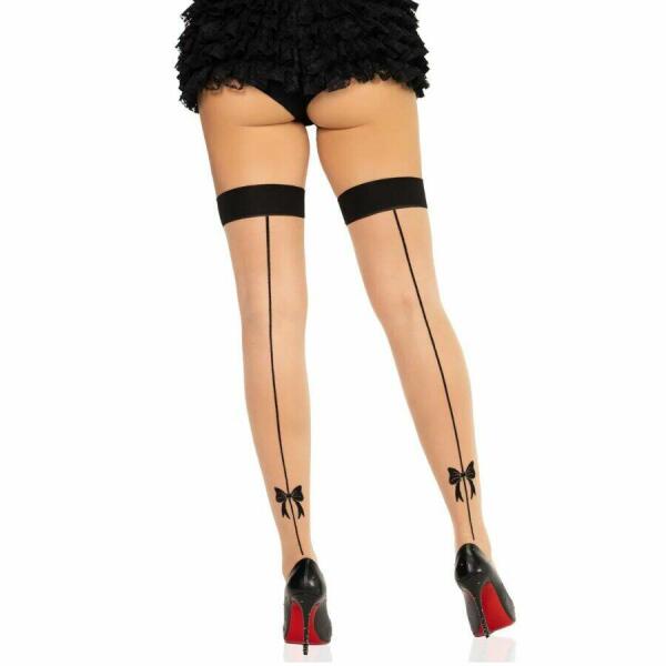 LEG AVENUE - 1963 SPANDEX BACKSEAM STOCKINGS BLACK - ONE SIZE
