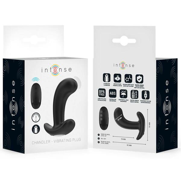 INTENSE - CHANDLER ANAL PLUG 10 VIBRATIONS BLACK REMOTE CONTROL