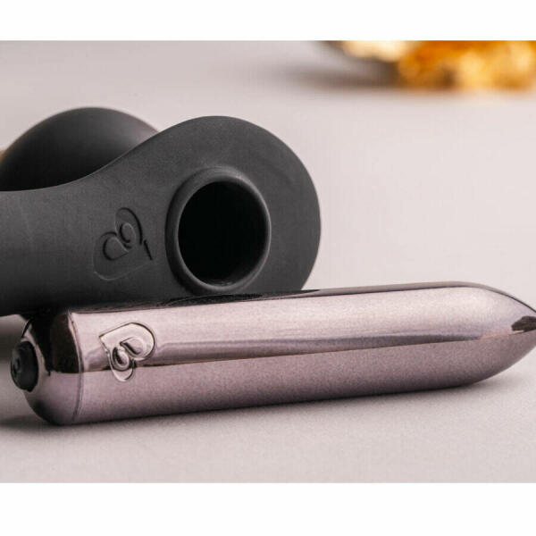 ROCKS-OFF - RO-ZEN RRO ANAL PLUG WITH VIBRATING PENIS RING BLACK