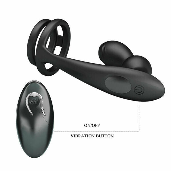 MR PLAY - VIBRATING ANAL PLUG WITH PENIS RING REMOTE CONTROL