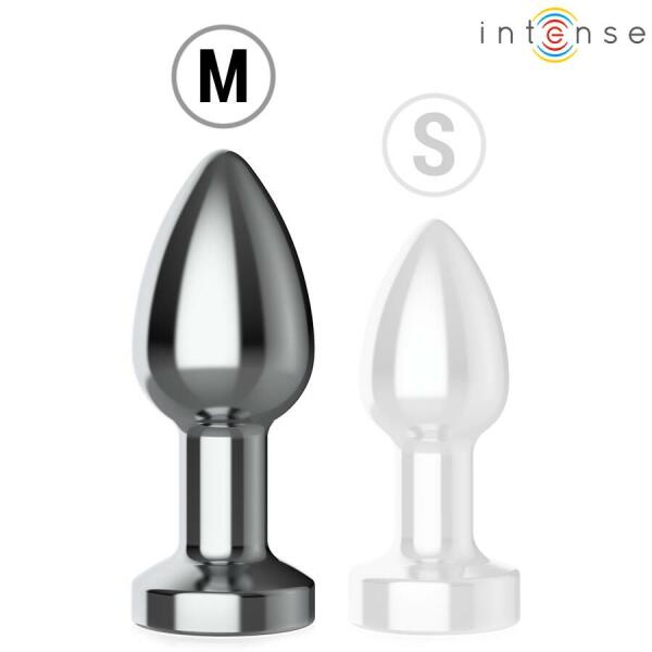 INTENSE - VIBRATING METAL ANAL PLUG WITH LED LIGHTS AND REMOTE CONTROL - SIZE M