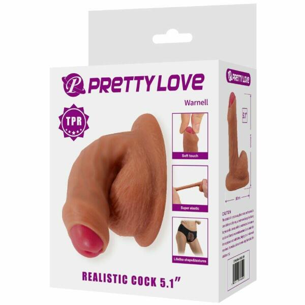 PRETTY LOVE - WARNELL ULTRA REALISTIC AND ELASTIC DILDO 9.5 CM MULATO
