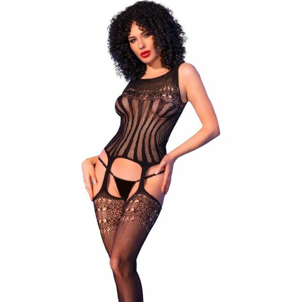 CHILIROSE - CR 4855 BODYSTOCKING BLACK S/M