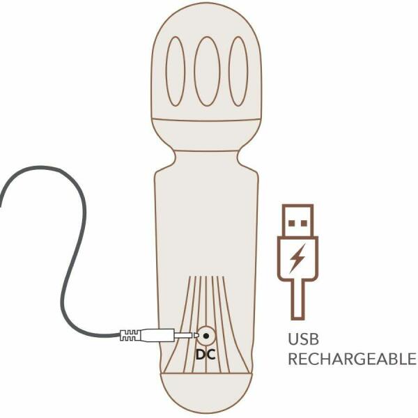 ROCKS-OFF - MINI RECHARGEABLE WAND 16 FUNCTIONS BLACK TULIP