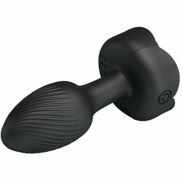 PRETTY LOVE - OLMAN ANAL PLUG WITH  LED LIGHT BLACK 8.8 CM