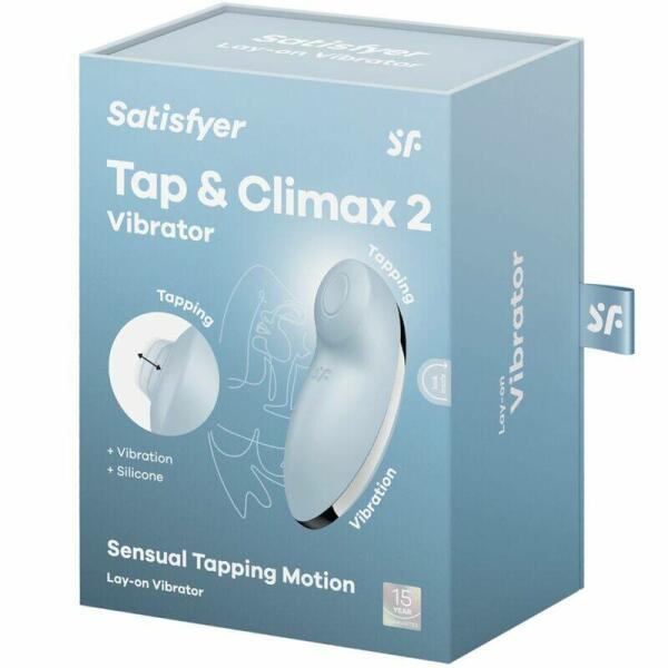 SATISFYER - TAP & CLIMAX 2 VIBRATOR & STIMULATOR BLUE
