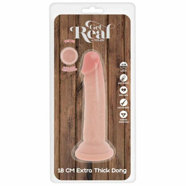 GET REAL - DELUXE THICK DOUBLE-DENSITY TPE DONG 18 CM