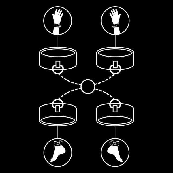 FETISH SUBMISSIVE - SET OF HAND AND ANKLE HANDCUFFS WITH NOPRENE LINING