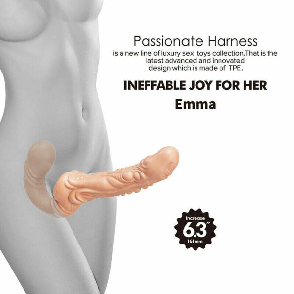 BAILE - EMMA TEXTURED DOUBLE PENETRATION STRAP-ON FLESH