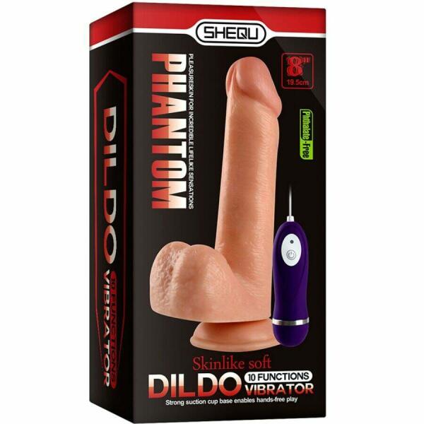 SHEQU - ADAM VIBRATOR DILDO WITH REMOTE CONTROL 21 CM
