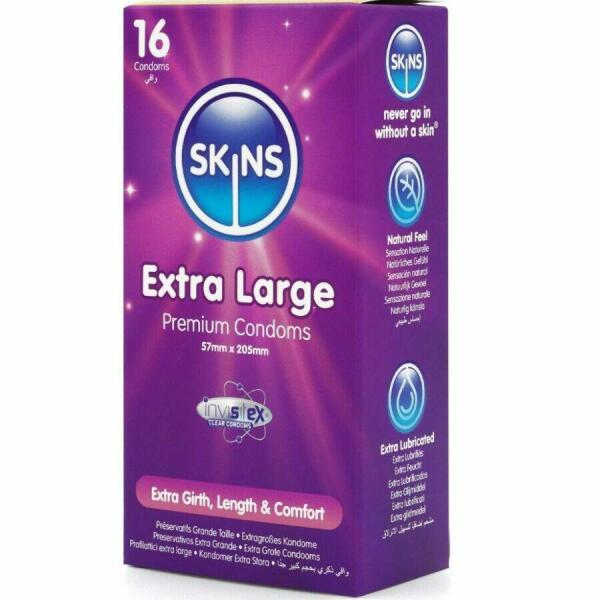 SKINS - EXTRA LARGE PREMIUM CONDOMS PACK 16