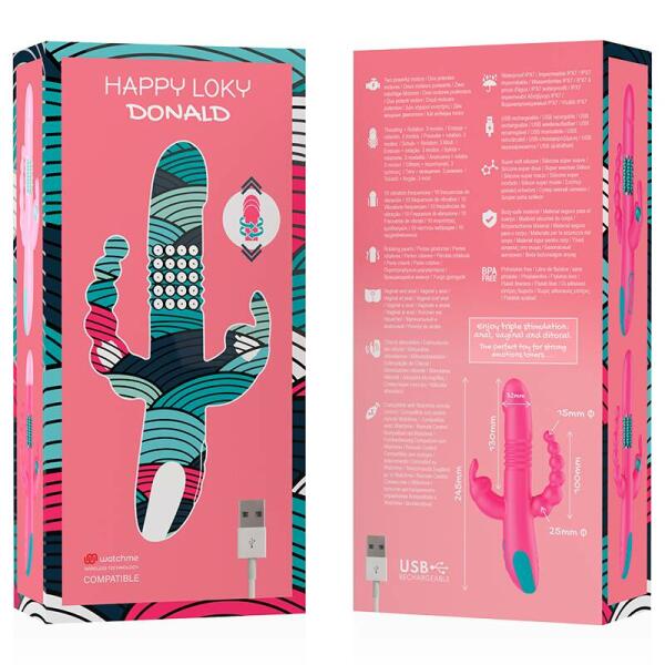 HAPPY LOKY - DONALD TRIPLE STIMULATION: ANAL, G-SPOT & CLITORIS + WATCHME REMOTE CONTROL