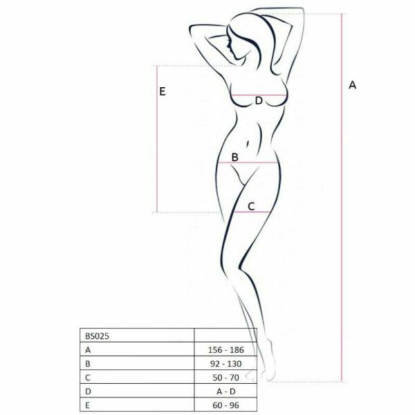 PASSION - WOMAN BS025 BODYSTOCKING BLACK DRESS STYLE ONE SIZE