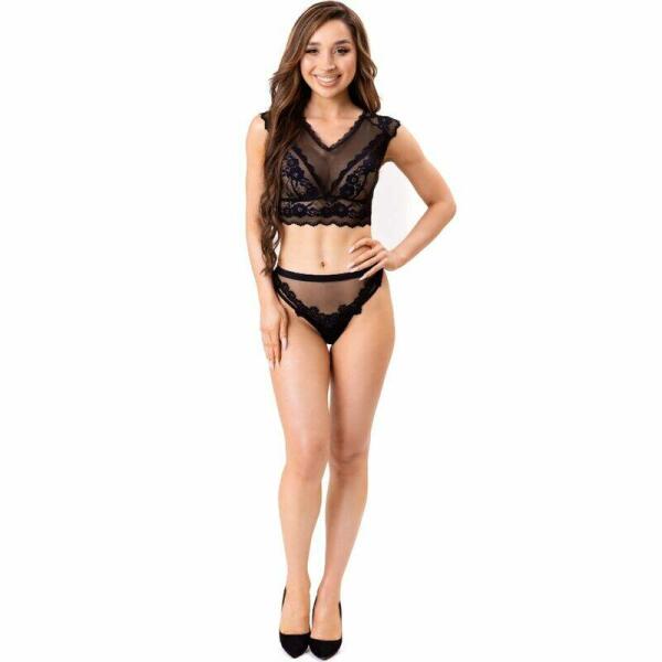 LIVCO CORSETTI FASHION - ELIN LC 20212 BRA + PANTIES BLACK S/M