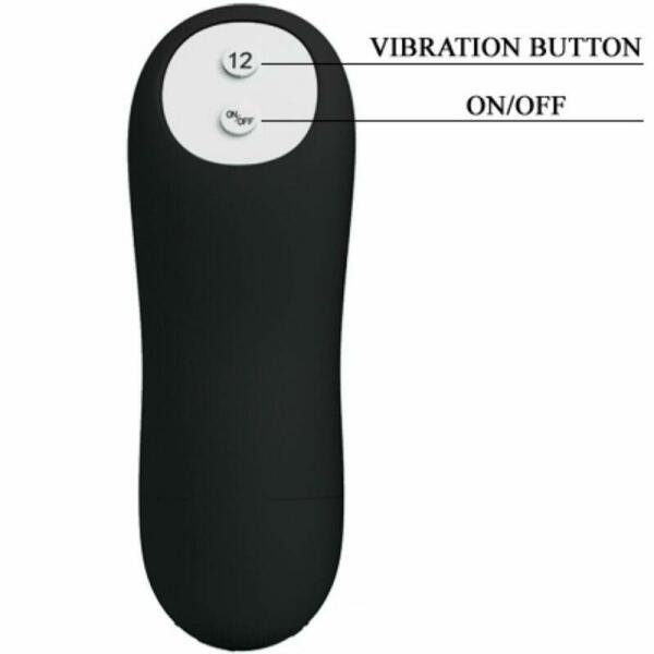 PRETTY LOVE - ANAL PLUG SILICONE EXTRA STIMULATION AND 12 VIBRATION MODES BLACK REMOTE CONTROL