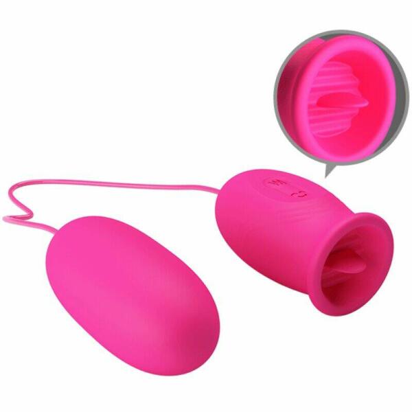 PRETTY LOVE - DAISY VIBRATING EGG + CLITORIS STIMULATING TONGUE PINK