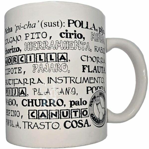 DIABLO PICANTE - WHITE MUG WITH PENIS SYNONYMS 370 ML