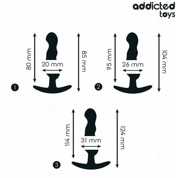 ADDICTED TOYS - SET OF 3 ANAL PLUG SILICONE MODEL 1