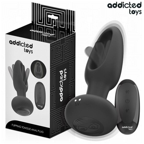 ADDICTED TOYS - ANAL PLUG WITH VIBRATING TONGUE AND REMOTE CONTROL