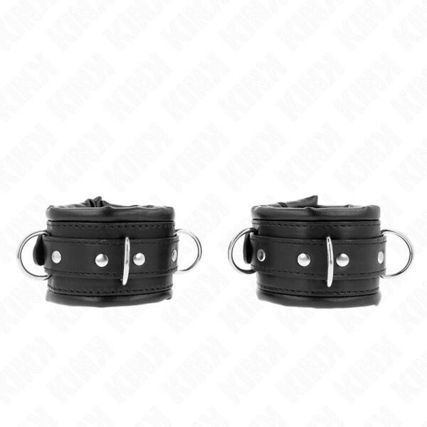 KINK - HEAVY WRIST RESTRAINTS WITH BLACK FUR LINED ADJUSTABLE 20-30 CM X 6 CM
