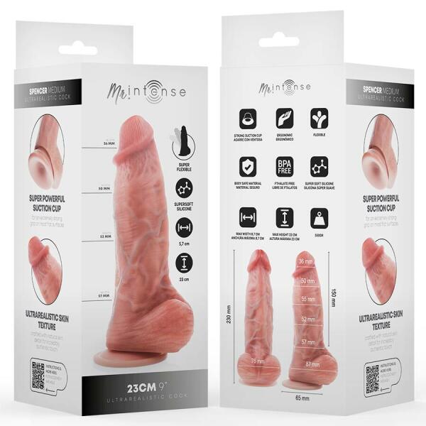 MR INTENSE - MEDIUM SPENCER SILICONE DILDO 23 CM -Ø- 5.7 CM