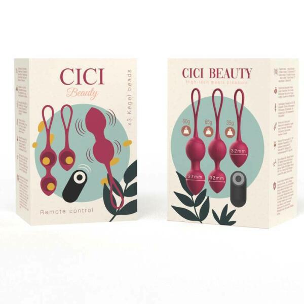 CICI BEAUTY - PREMIUM SILICONE 3 VIBRATING KEGEL BEADS REMOTE CONTROL