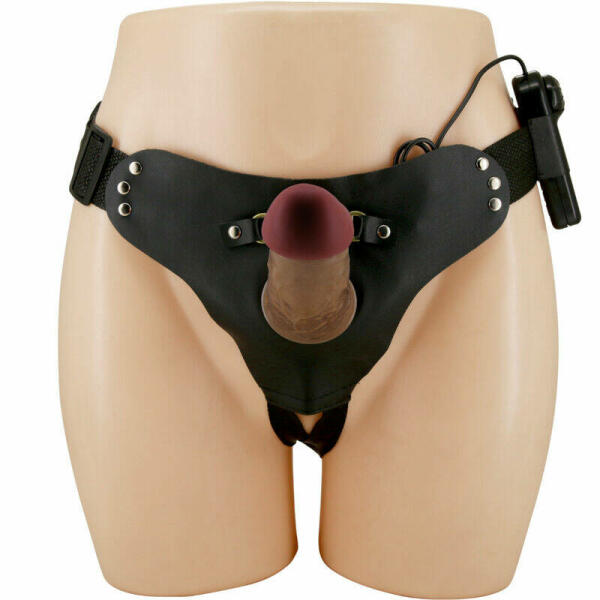 PRETTY LOVE - STARKS HARNESS BRIEFS MULTI-SPEED VIBRATION DILDO 17,5 CM LIGHT BROWN