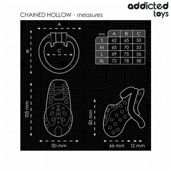 ADDICTED TOYS LOCKED - CHAINED HOLLOW PENIS CAGE 10.5 CM