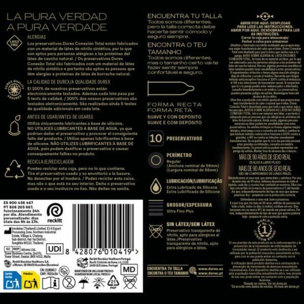 DUREX - TOTAL CONNECTION ULTRA FINE PLUS LATEX FREE 10 UNITS