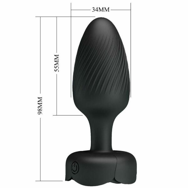 PRETTY LOVE - OSBORN ANAL PLUG WITH  LED LIGHT BLACK 9.8 CM