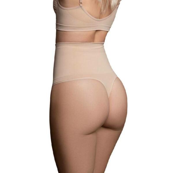 BYE-BRA - FAJA SIN COSTURAS ESTILO TANGA BEIGE TALLA S