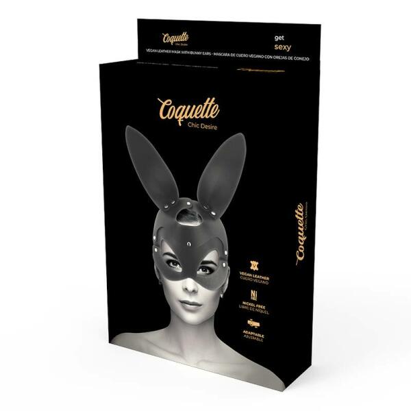 COQUETTE CHIC DESIRE - VEGAN LEATHER MASK WITH BUNNY EARS