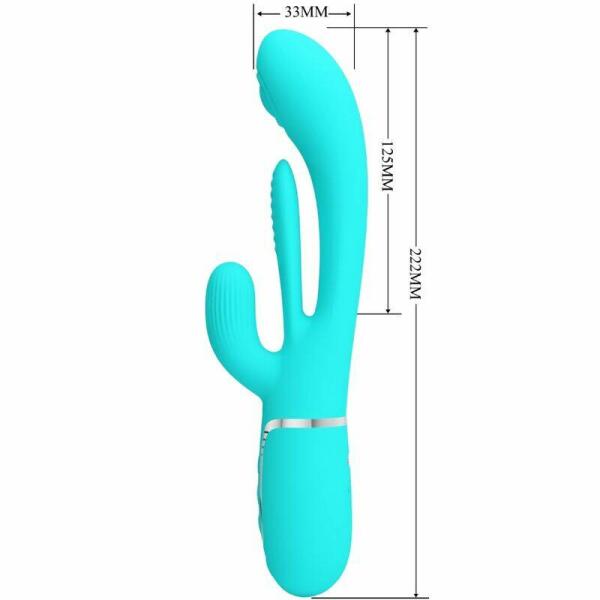 PRETTY LOVE - SHANIA TRIPLE RABBIT MULTIFUNCTION VIBRATOR 3 IN 1 BLUE